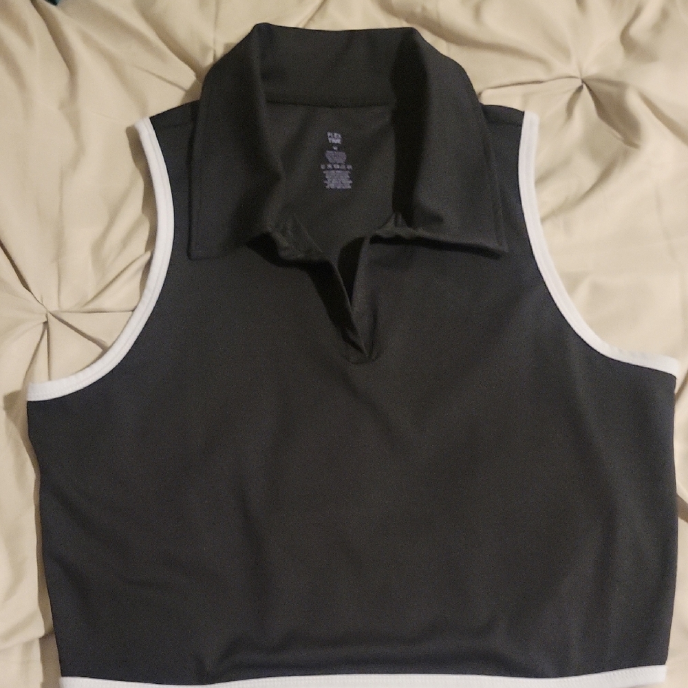 Nike Black Polo Crop Tank Top